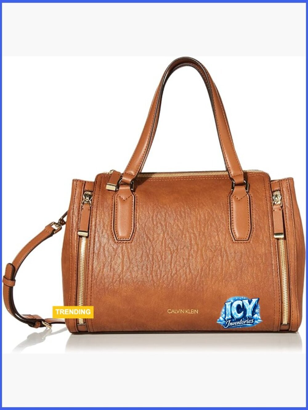 Faux Leather Satchel Bag with Adjustable Crossbody Strap